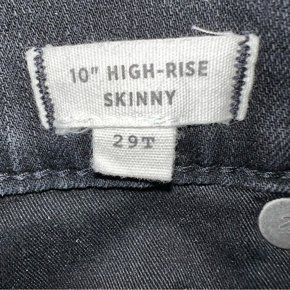 Madewell Washed Black 10” High Rise Raw Hem Skinny Jeans Sz 29T - Picture 7 of 15
